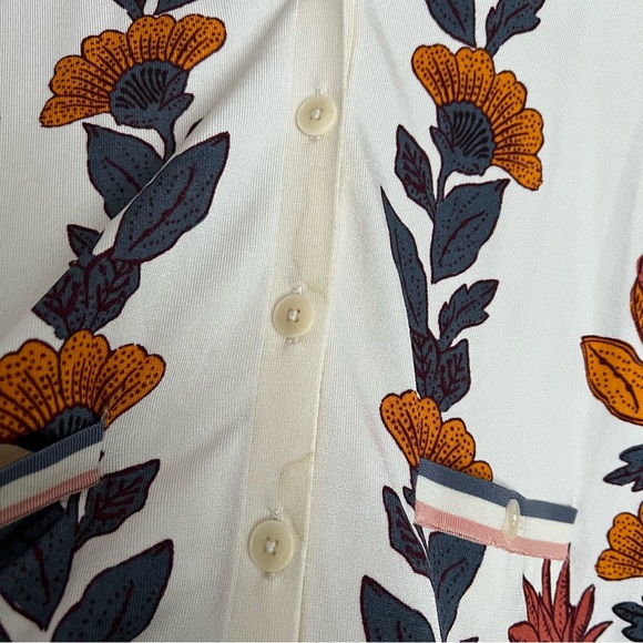 Tory Burch Sweater Printed Madeline Cardigan Sweater Wonderland Vine Size Small - Picture 7 of 7